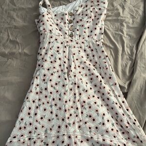 Hutch White Sundress with Pink and Black Floral Print